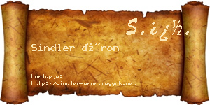 Sindler Áron névjegykártya